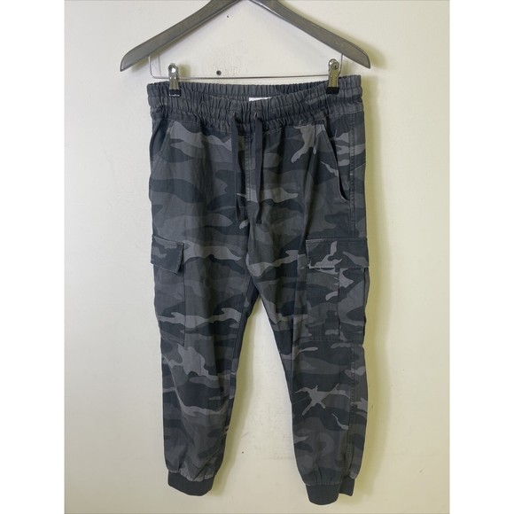 TNA Aritzia Alix Grey Camo Cotton Twill Joggers M Dark Eclipse  30x29 - Picture 3 of 8
